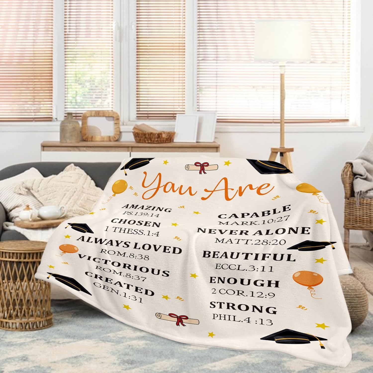 2026 Graduation Blanket 60×50 - Religious Graduation Gifts for Her Him Women Men, Class of 2026 Gifts Bulk, College Middle High School Christian Graduations Gift for Him Her, Senior 2026 Throw Blanket - Image 3