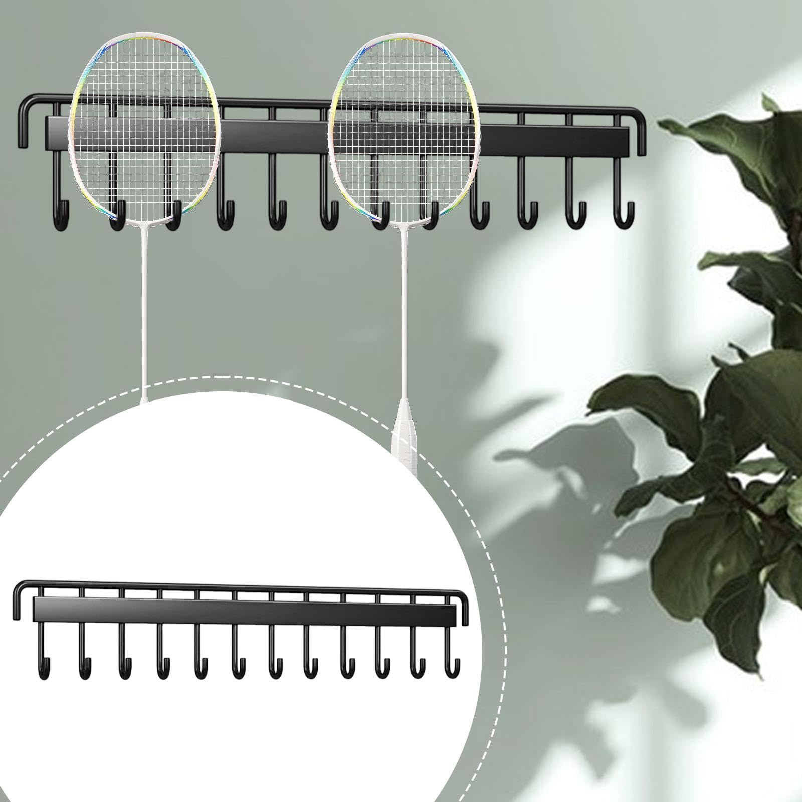 Supporto da Parete per Racchette da Badminton, Gancio per Appendere, Robusto Porta Racchette da Tennis per Allenamenti in Club, Scuola, G