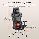 SIHOO Doro C300 Ergonomic Office Chair with Ultra Soft 3D Armrests, Dynamic Lumbar Support for Home Office, Adjustable Backrest Desk Chair (Black) - 9