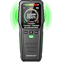 Misuratore Umidità Muri, RDINSCOS Rilevatori Di Umidità Igrometro Professionale Senza Ago con Funzione di Allarme Analisi Della Profondità di 0-19 mm,per Parete, Legno,Intonaco,Muratura