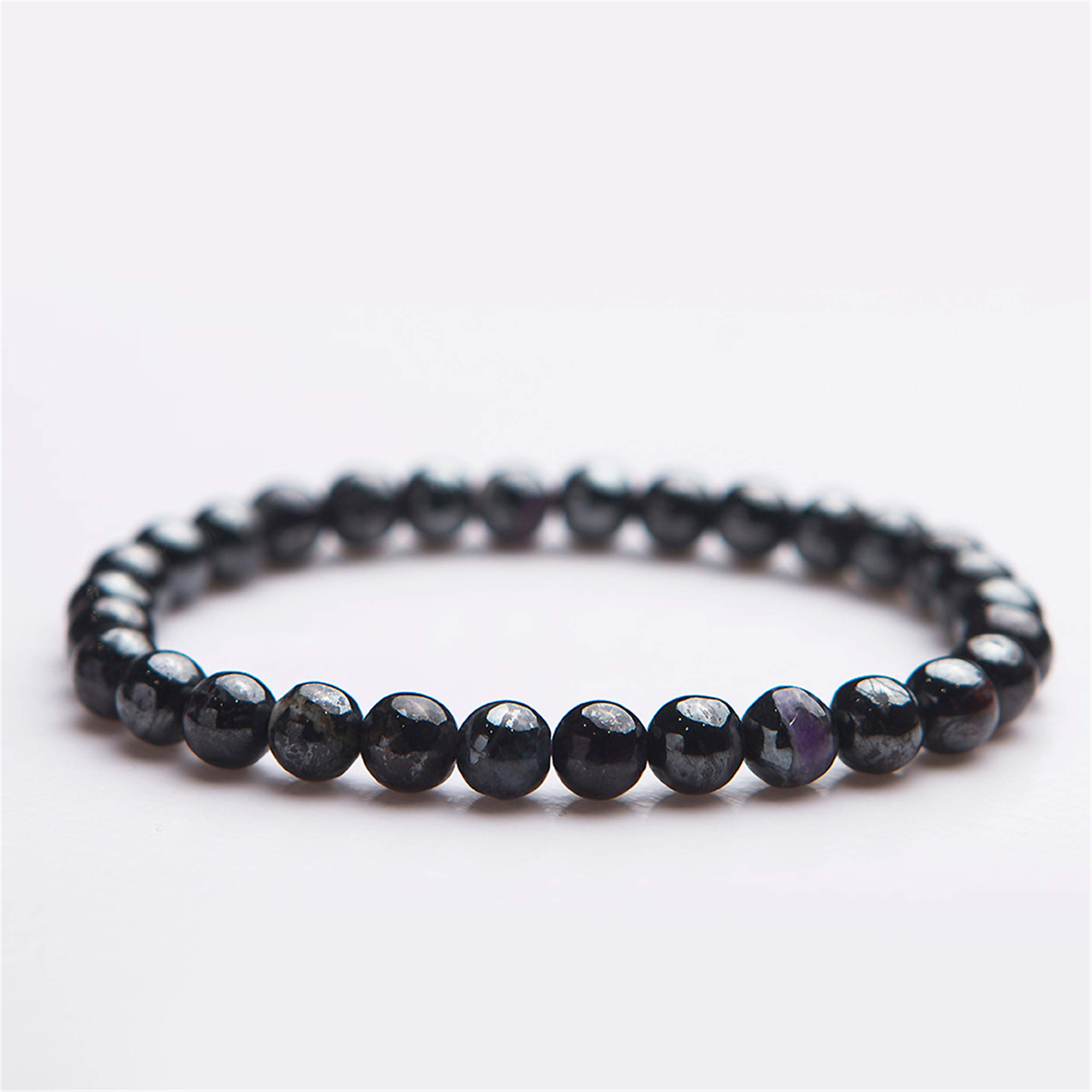 CCXXYGWJ Gioielli Bracciale con Perline Rotonde Elasticizzate in di sugilite Naturale Autentico da 6,5 ​​mm