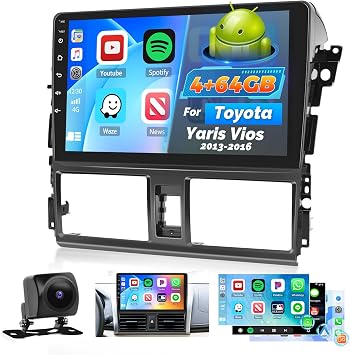 [DSP & EQ] 4+64G Android 15 Car Radio for Toyota Yaris Vios 2013-2016