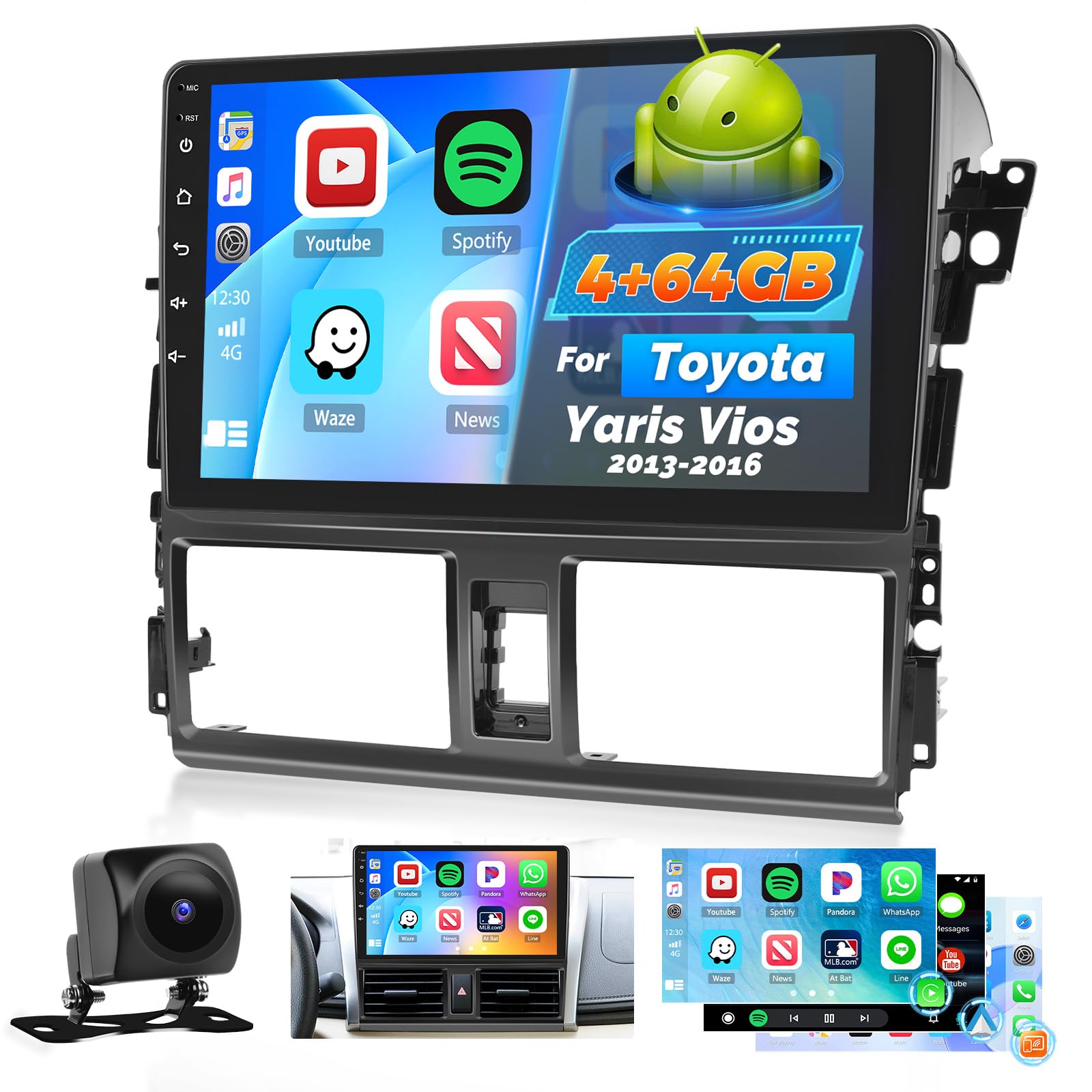 Amazon.com: Car Radio for Toyota Yaris Vios 2013 2014 2015 2016