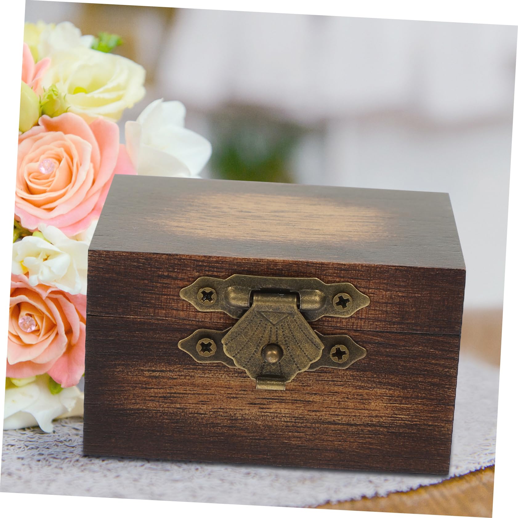 5 Pezzi Scatola Portagioie Legno Retro con Chiusura Organizer per e Scatola per Regali Fidanzamento e Anniversari Design e Pratico per Conservazione