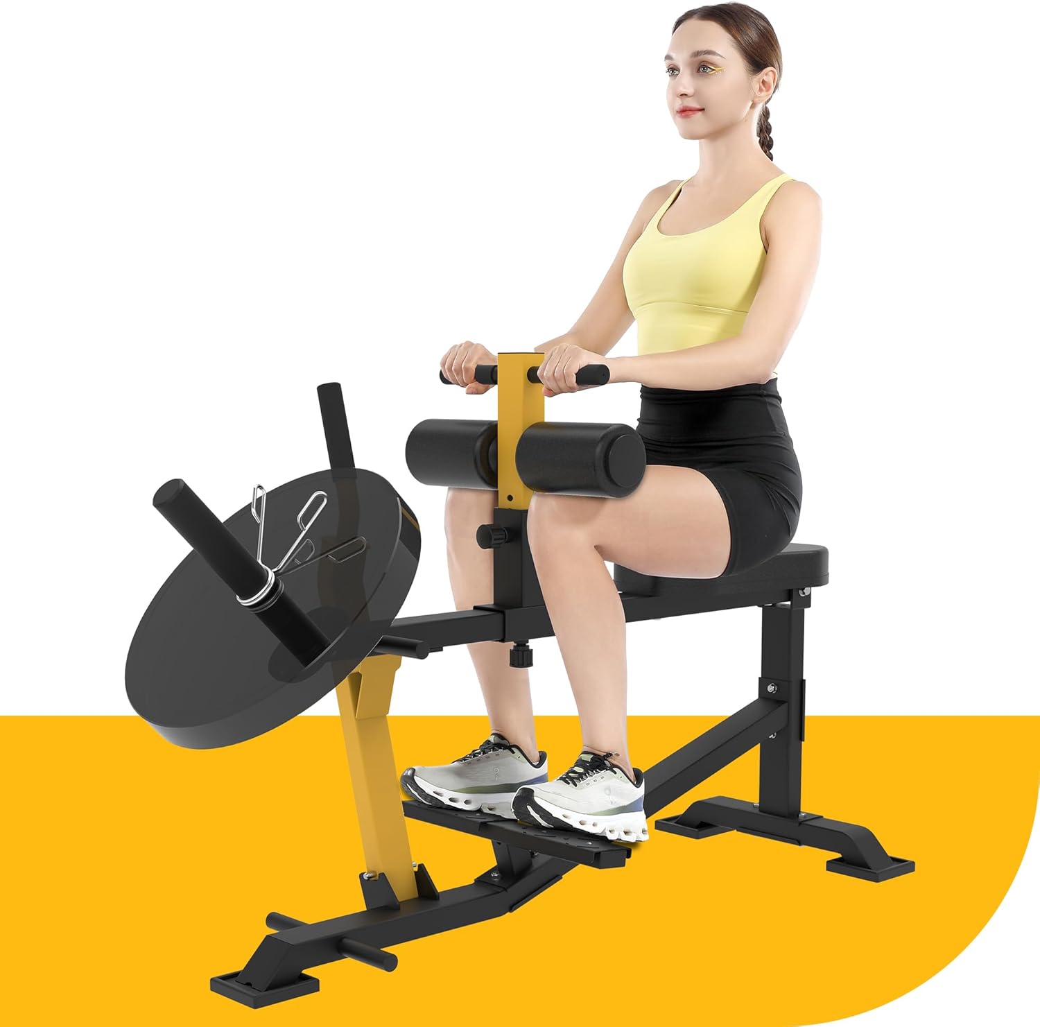 GuuG Calf Raise Machine Home Gym: Calf Machine Seated Calf Raise Machine Adjustable Calf Workout Machine Exercise Equipment