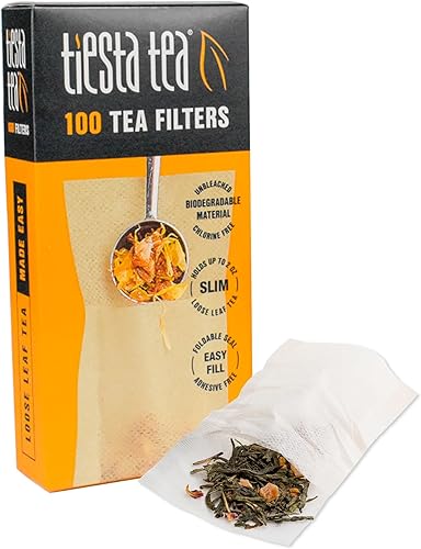 Tiesta Tea Filtros de té para hojas sueltas infusor de té desechable tamaño número 2 de 2a 4tazas de capacidad 100Filtros