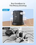TROND Barre de puissance de tour avec protecteur de surpression, 14 Sortie USB C 6ft Noir 2100J Bureau vertical Power Strip, intérieur Flat Plug Extension Cord, pour la maison Bureau Dorm Room Apartment Essentials