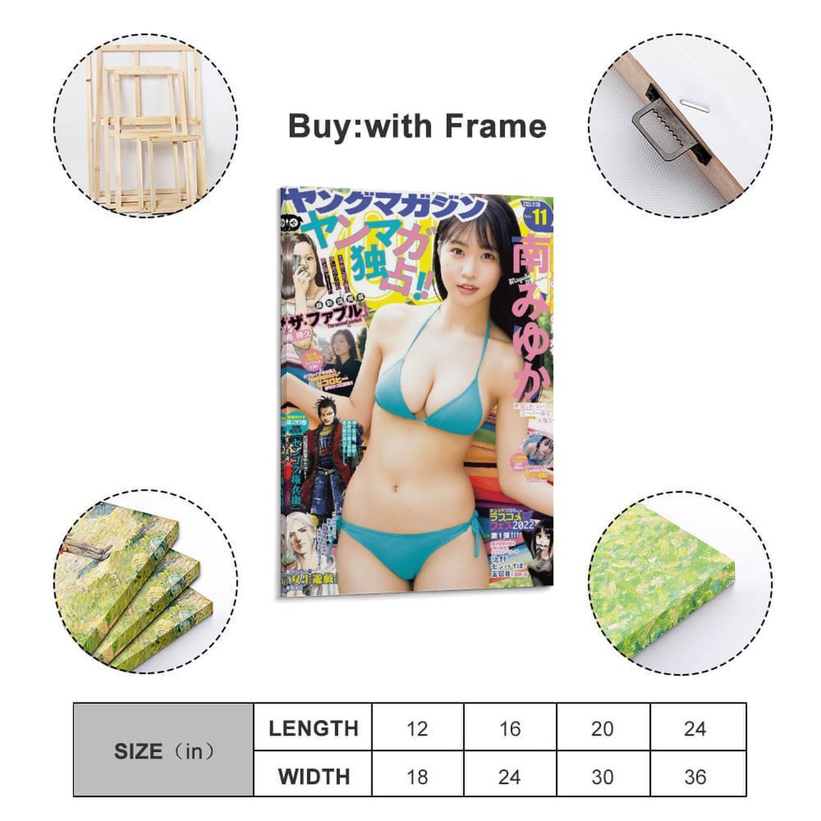 Amazon.co.jp: 南みゆか写真フォトポスター208 キャンバスアート