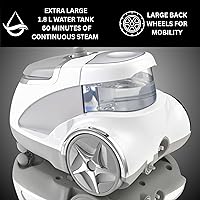 Vista 4 de SALAV® Vaporizador profesional para ropa de pie – Vaporizador de ropa resistente de 1500 W con cable retráctil, control de pedal de pie, ruedas