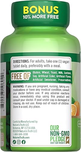 Miniatura 7 de Nature's Truth Vitamina C con escaramujos 500 mg | 110 tabletas | Suplemento vegano, sin OMG y sin gluten