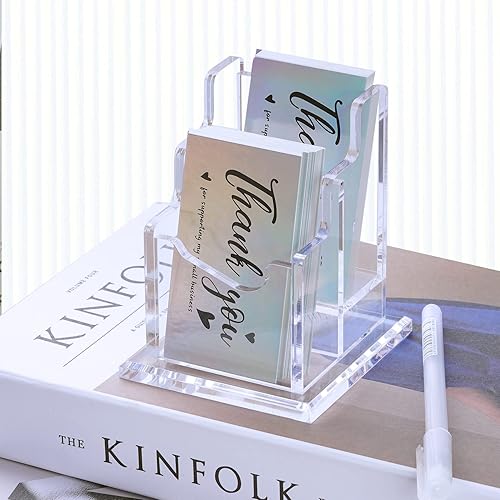 Vista 4 de Soporte acrílico para folletos, soporte para libros y tarjetas de visita, soporte transparente para folletos, soporte de exhibición, soporte