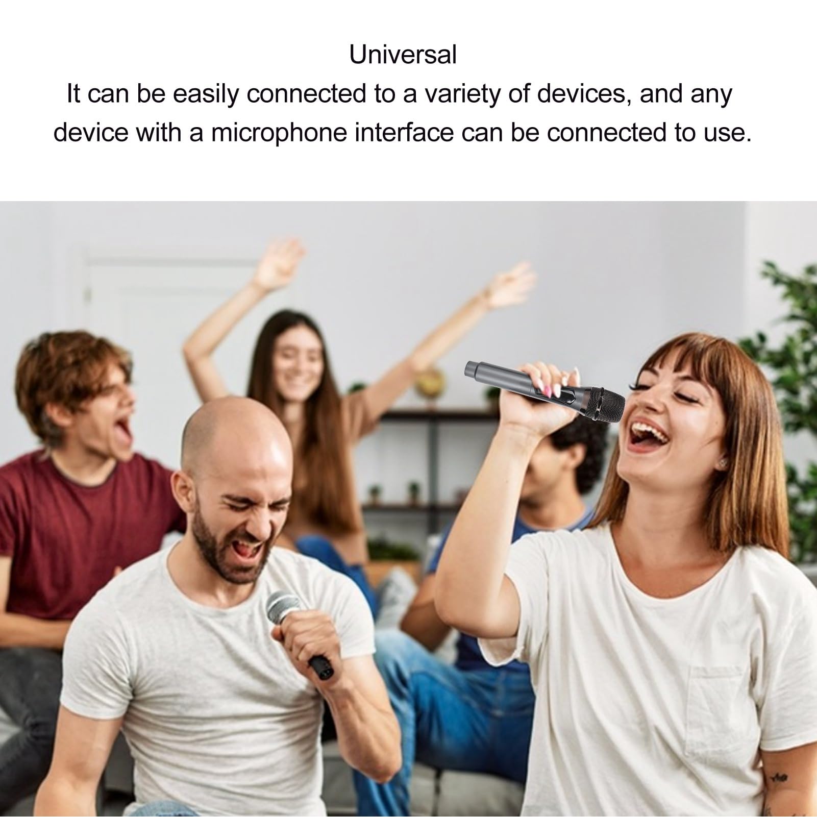 Yoidesu Wireless Microphone, Professional Dual Handheld Cordless Dynamic Mic System, Karaoke Microphone Set with Smart LED Display for Singing, Karaoke, Wedding, DJ, Party