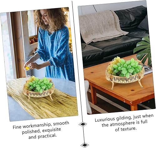 Miniatura 9 de ABOOFAN 3 piezas de plato de frutas de metal estilo europeo bandeja de frutas aperitivos caja de almacenamiento soporte para joyería bandejas de