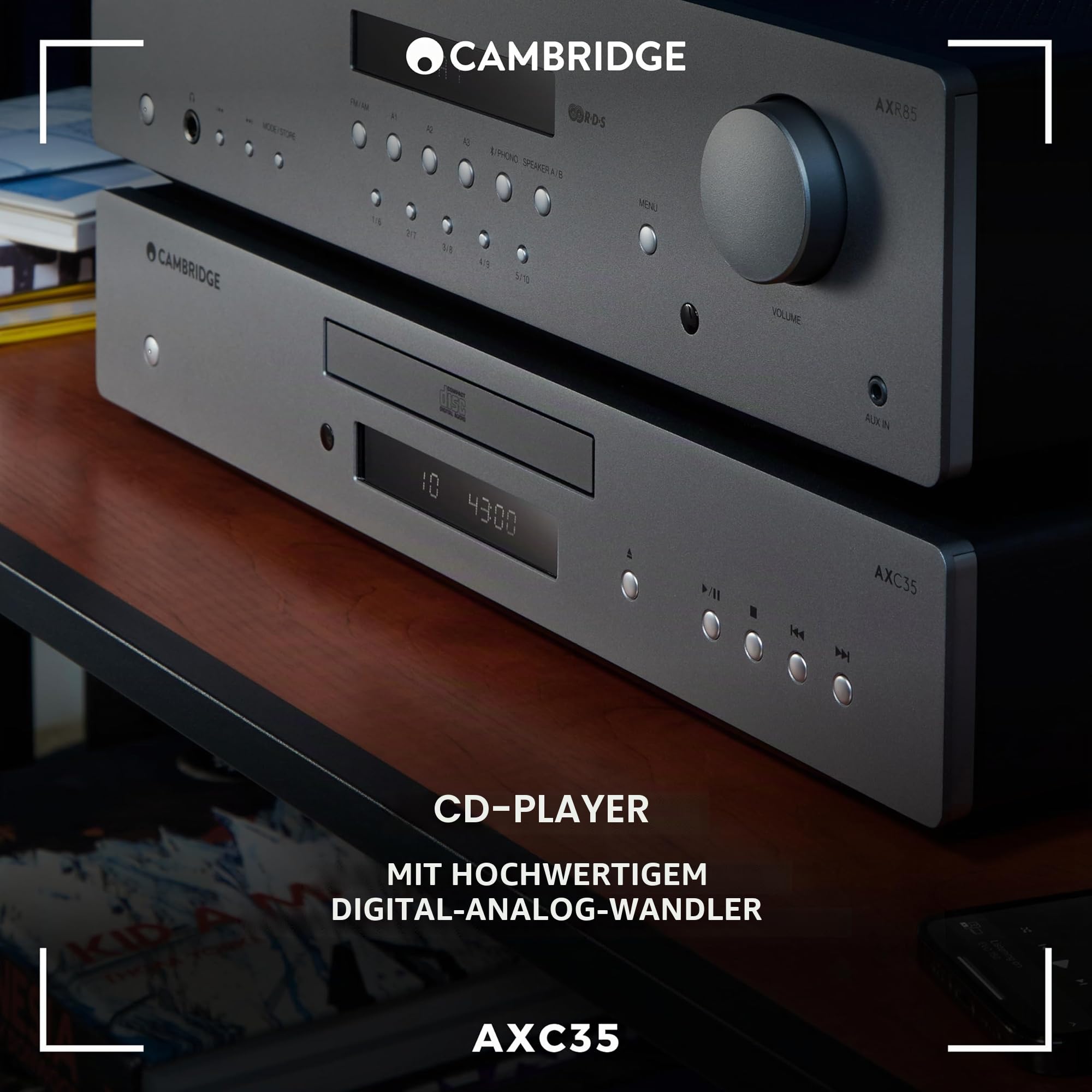 Cambridge Audio AXC35 – CD-Player, HiFi-CD-Player mit lückenloser Wiedergabe, Wolfson DAC & Digitalausgang für Heimstereoanlage – Lunar Grey