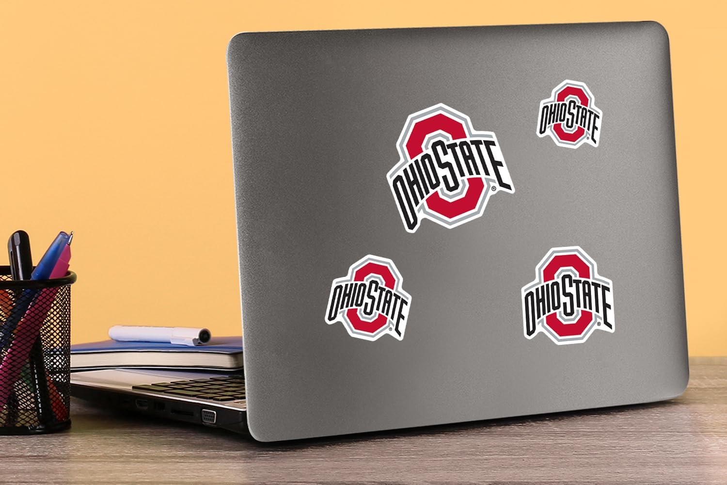The Ohio State University Buckeyes 50ct Primary Logo Vinyl Sticker Pack for Laptop Water Bottle Tablet Scrapbooking Skateboard Indoor Outdoor Decals - Image 3
