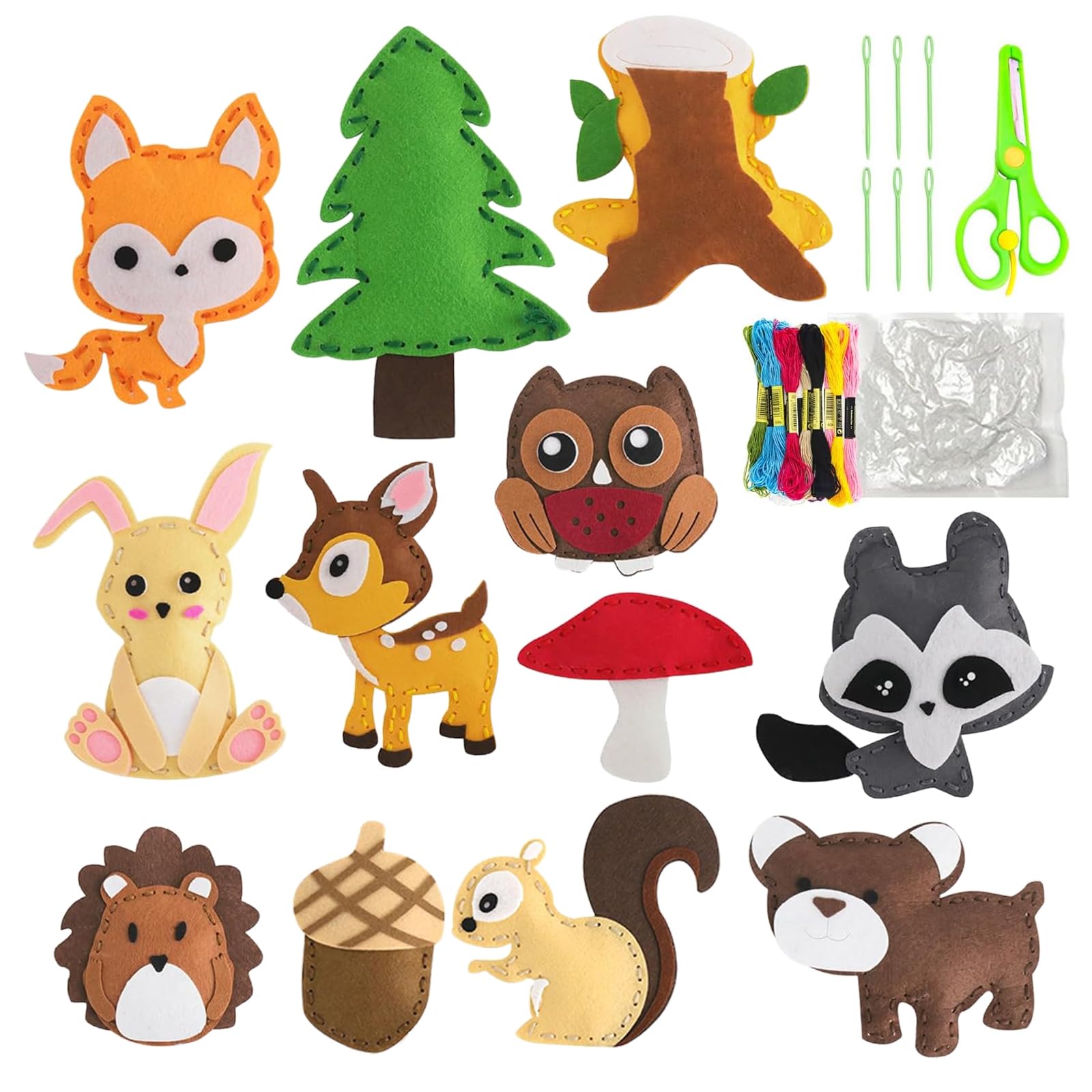 SZSMW Kit Couture Enfant - kit d'artisanat d'animaux - TrèS Adapté Aux Jeux Interactifs Parent-Enfant, AdaptéS à Ceux Qui Aiment Coudre Et Collecter des DéCorations En Feutre