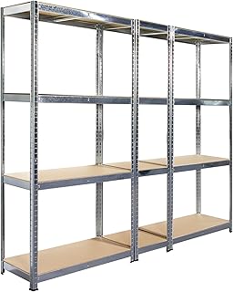 SCHULTE Regalwelt Schwerlastregal Flex ca. 180 x 220 (90/40/90) x 40 cm (HxBxT) 12 Ebenen, verzinkt