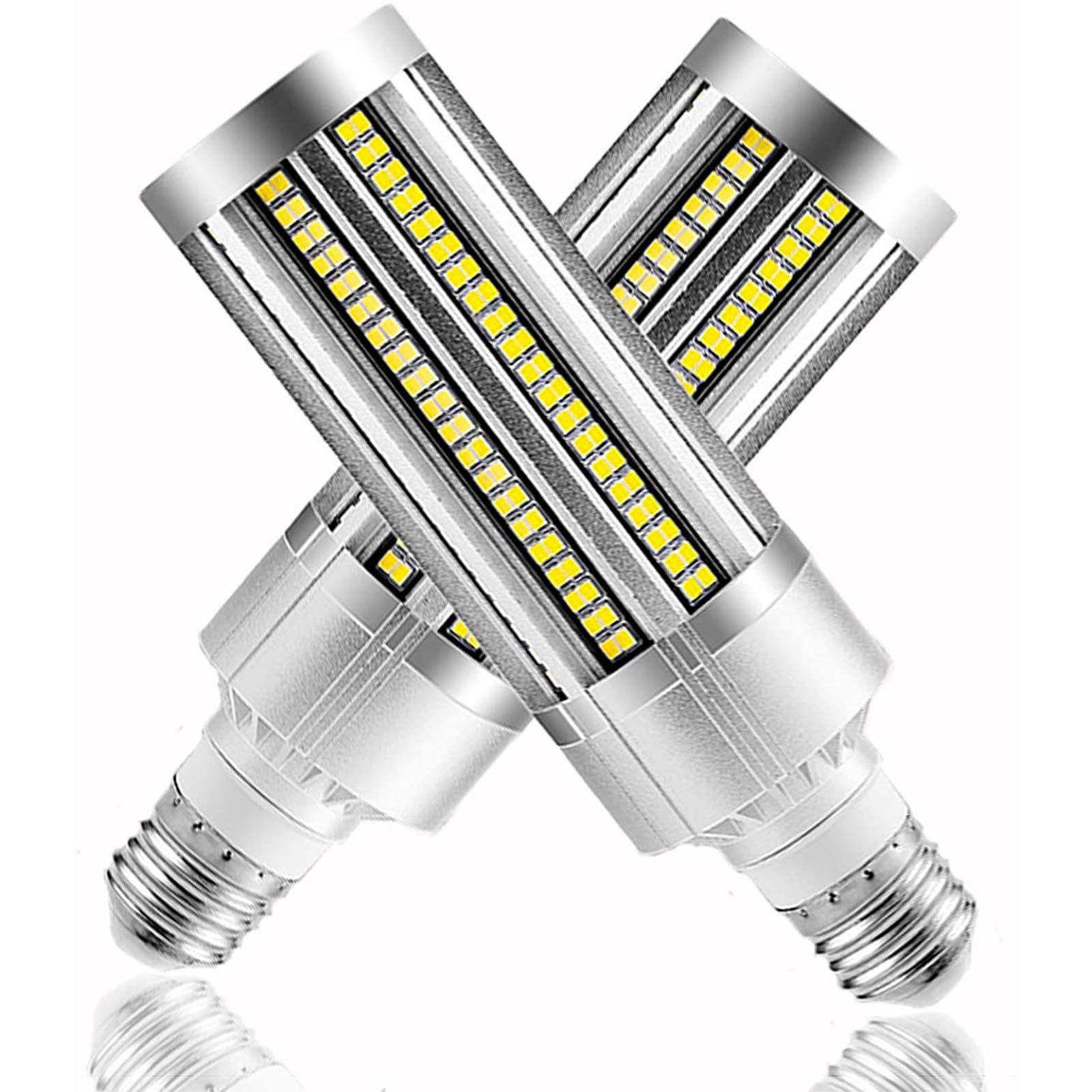 Ampoules LED en forme maïs 60 W, équivalent à une ampoule à incandescence 600 W, 7 200 lm, ampoules à vis Edison E27 avec adaptateur E39, angle faisceau 360 degrés, 2 pièces