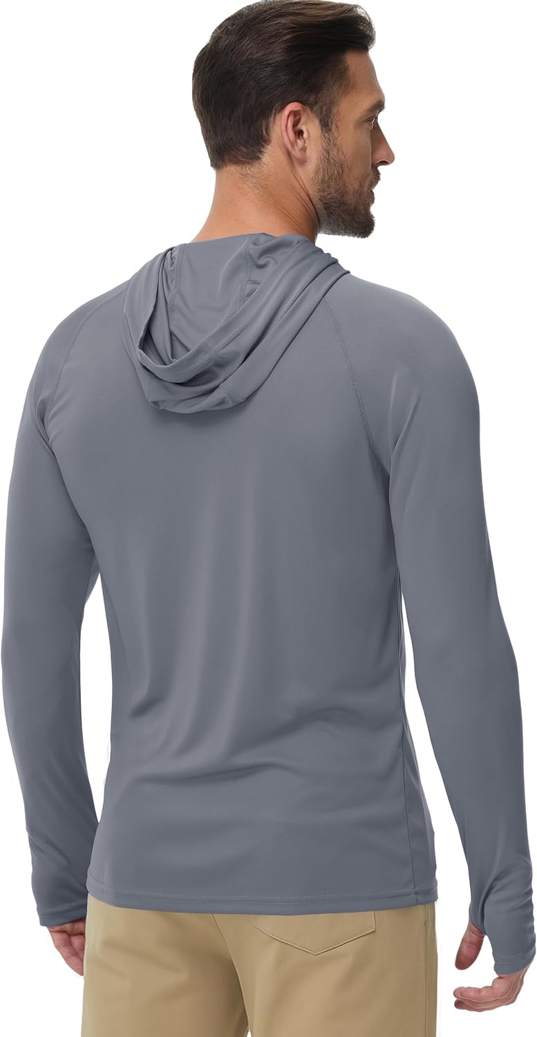 Boladeci Men's UPF 50+ Sun Protection Lightweight Hoodie Shirts Long Sleeve Fishing Shirt SPF UV Hiking Swim - Image 4
