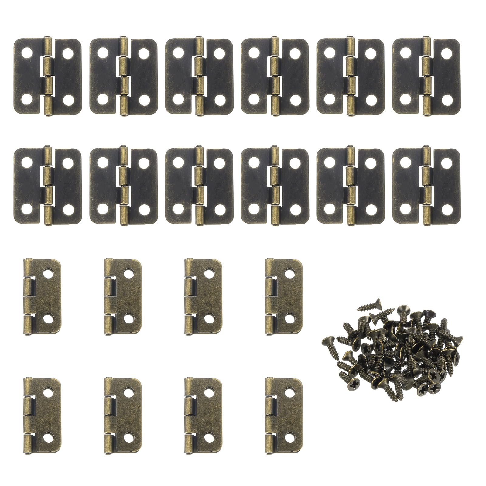 PATIKIL Small Hinges 20Pcs 16x19mm Retro Iron Replacement Mini Hinge Bronze