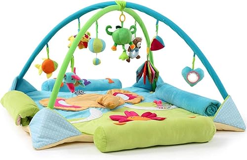 Miniatura 8 de Tapetes de juego para bebés con estante de fitness colgante, juguetes para recién nacidos, manta adecuada para bebés, color naranja