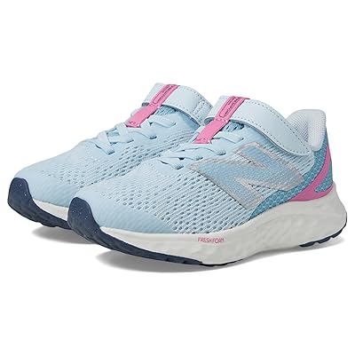 New Balance Kids Fresh Foam Arishi v4 Bungee Lace with Top Strap (Little Kid) Kids Shoes Quarry Blue/Real Pink