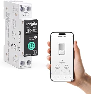 TONGOU SY2 JZT| ZIGBEE Hub erforderlich Smart-Relais-Schalter DIN-Hutschienen mit Leistungsmessung 63A| Hausautomatisierung| TUYA APP | Kabellose Lichtsteuerung &Drahtlose Steuerung von Elektrogeräten