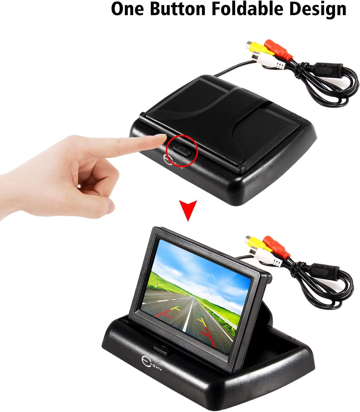 Esky EC170-20 4.3-Inch Rear View TFT-LCD Monitor with 135 Degree Waterproof Car Camera