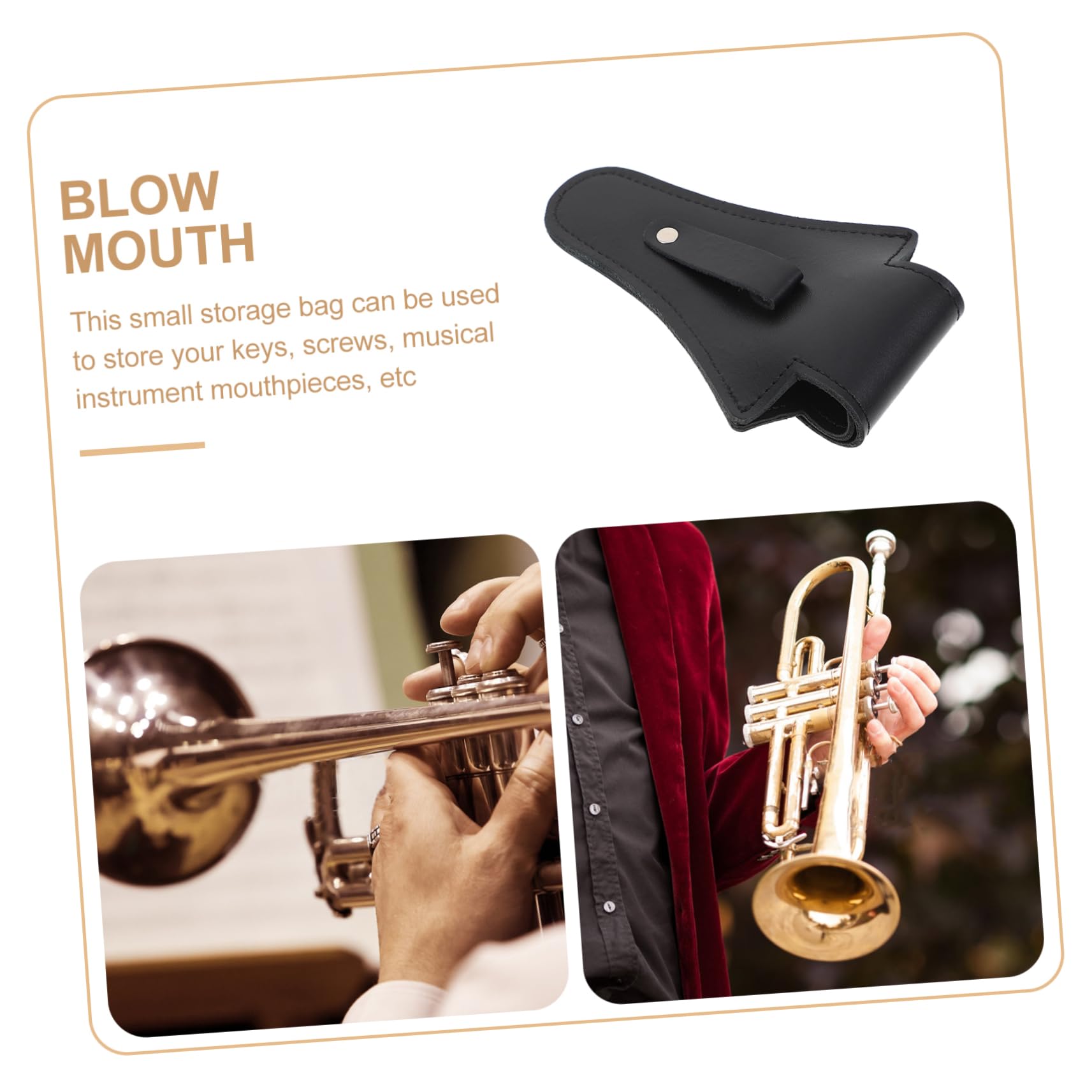 Toddmomy 2 Pcs Practical Musical Instrument Storage Bag Cowhide Material Compact for Fake Nails Keys and Accessories