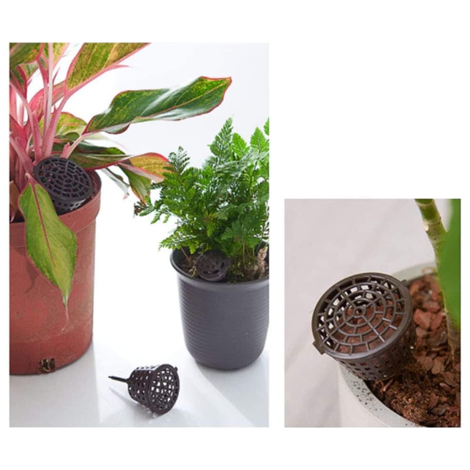 100 Stück Bonsai-Düngerkorb, Düngemittel-Netzkorb, Garten-Ernährungsbecher, Pflanzdünger-Netztopf mit Deckel Garten Kindergarten Töpfe für saftige Orchideen-Bonsai (Große Größe mit Deckel)