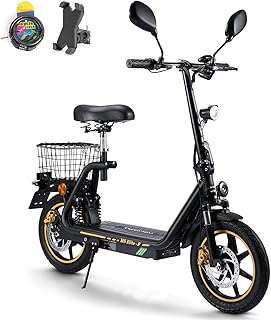 TWOFISH Elektro Moped 500W mit 48V 13Ah Akku, EEC Zertifiziert, 30 km Reichweite, 14 Zoll Reifen, 45 km/h, Motorroller mit Straßenzulassung, Elektro Motorrad mit Sitz & Korb, M5 Elite E