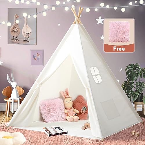 Moncoland Tienda de campaña tipi para niños tienda de campaña portátil para niños y niñas, plegable para niños pequeños, casa de juegos tipi para