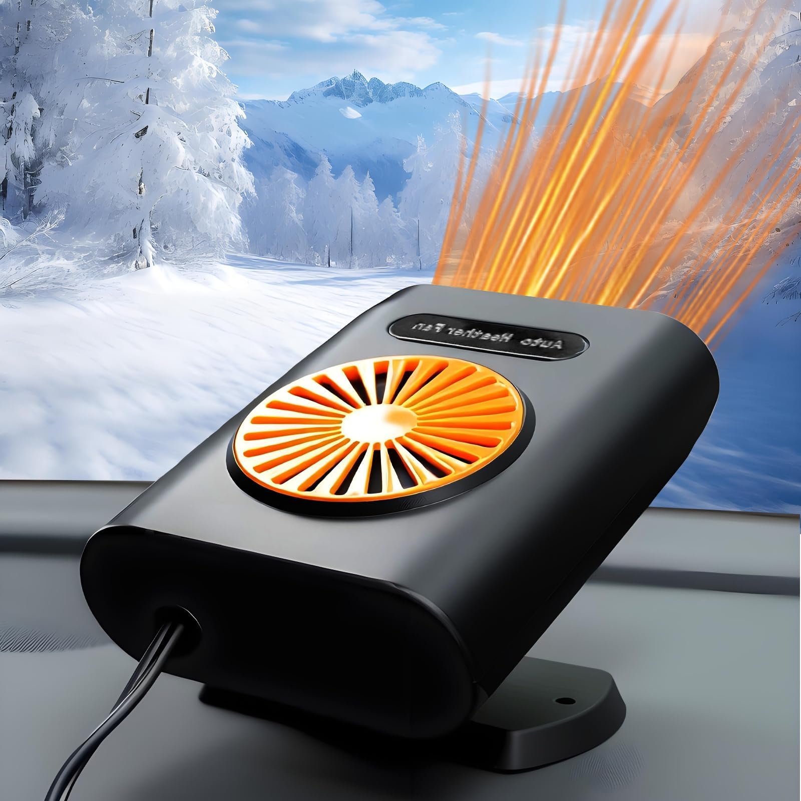 Calentador de Coche, 12V 200W Calefacción de Coche Portátil para Conectar en el Encendedor, 2 en 1 Ventilador de Frío/Calo Calefactor con Ventilador para Todos los Vehículos
