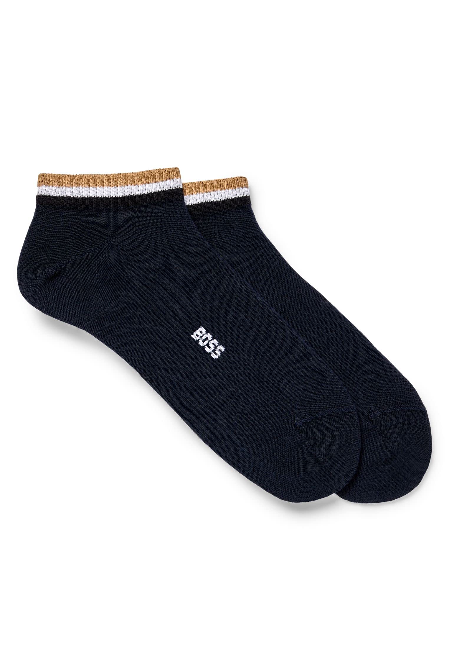Boss Men's Blue 2P As Uni Stripe Cc Two-Pack Of Ankle-Length Socks With Signature Stripe