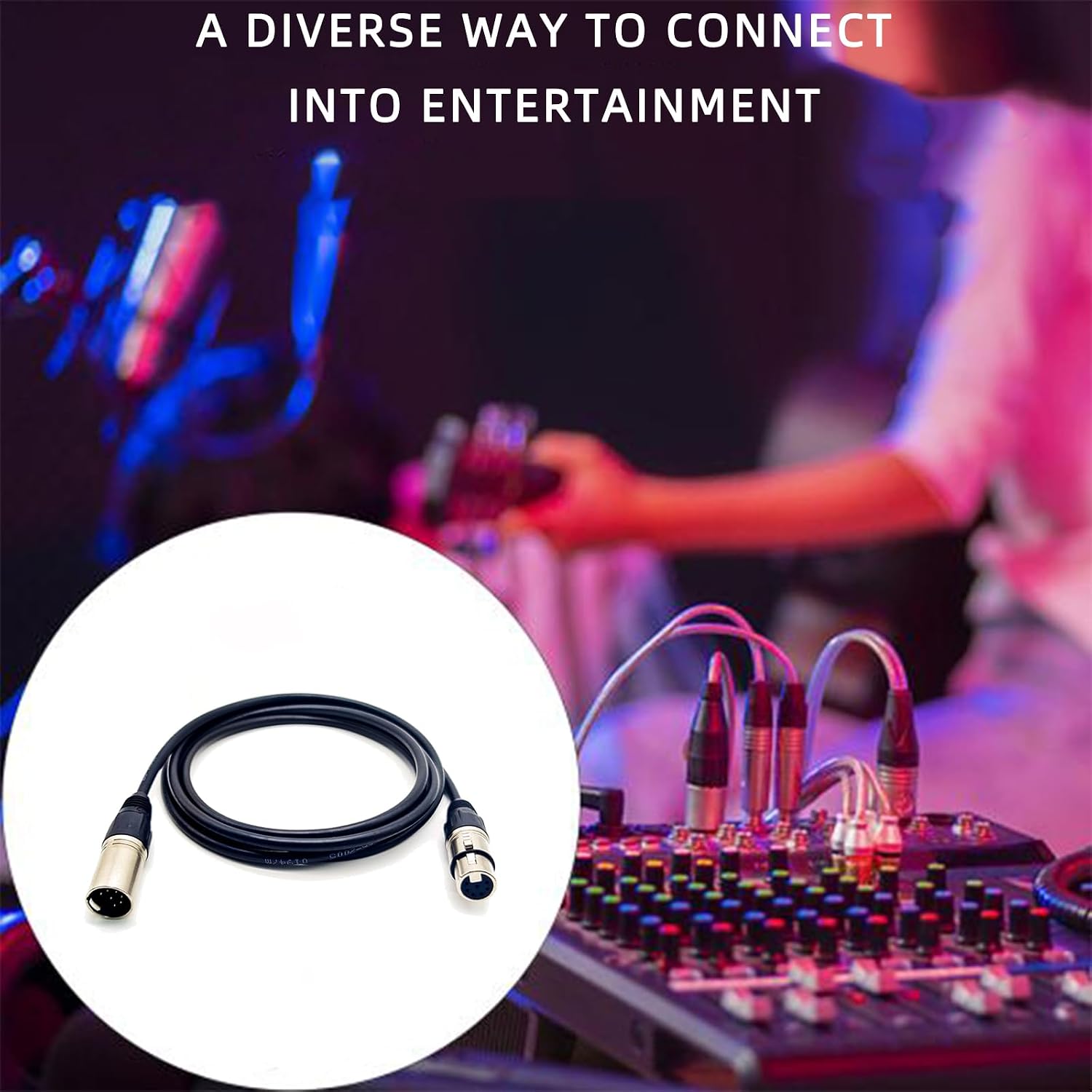XLR Cables Male to Female Connector, 7 Pin XLR Male to 7 Pin XLR Female Extension Cable 2M for Tube Microphone Dedicated Cable
