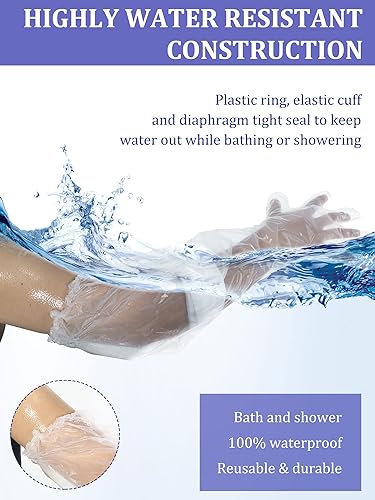 Miniatura 6 de Sosation 50 fundas impermeables para brazo para ducha, baño, protector de manga fundida para brazos, fundas protectoras de vendaje largo para
