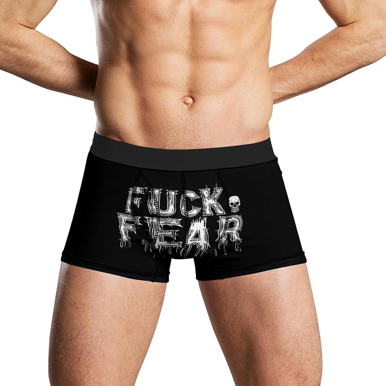 Fuck Fear Novelty Men's Trunks Soft Breathable Underwear Patterned Stretch Briefs