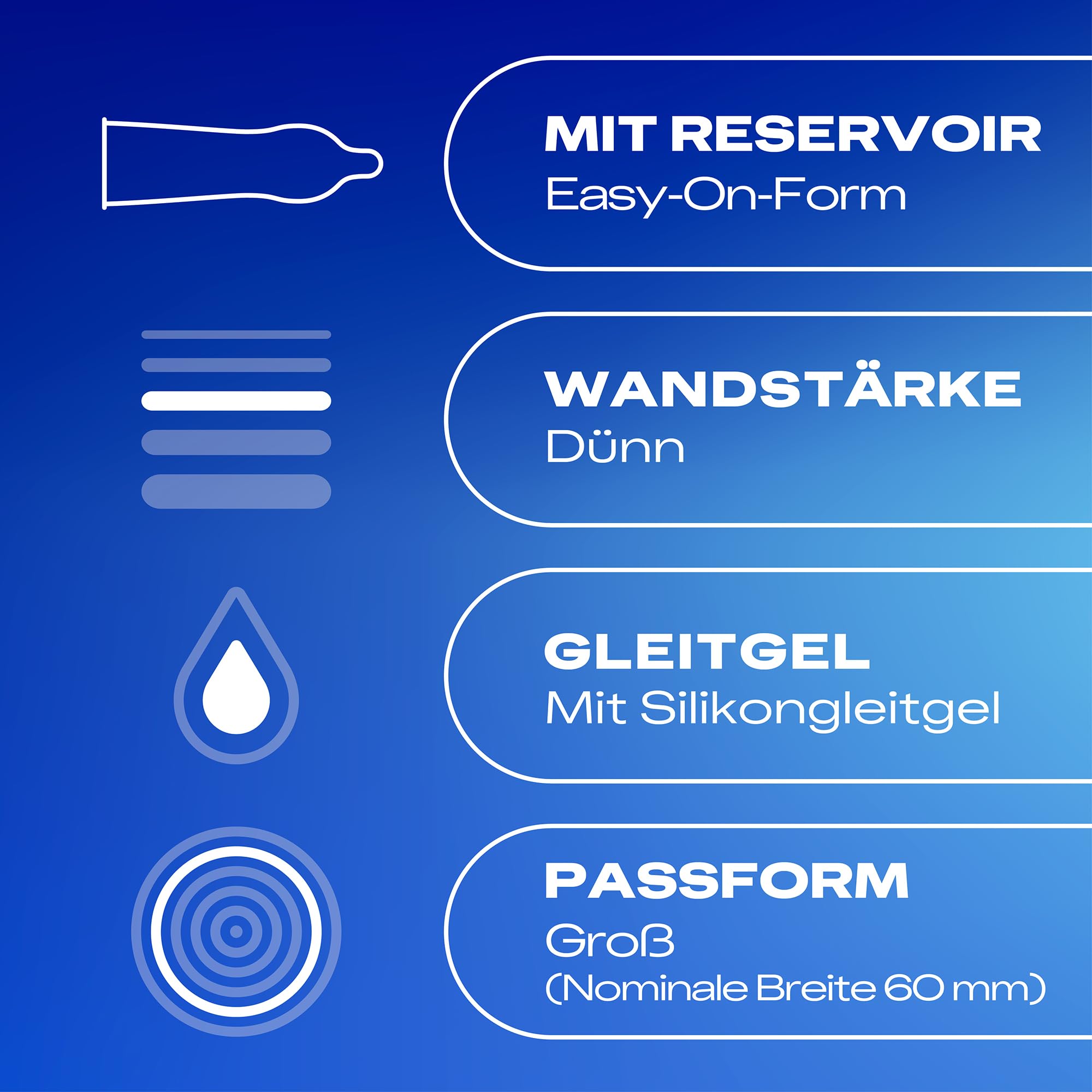 Durex Gefühlsecht XXL Kondome – Dünne Kondome mit großer Passform & mit Silikongleitgel befeuchtet, transparent, angenehmer Geruch - für einen komfortablen Sit – 30er Pack (1 x 30 Stück)