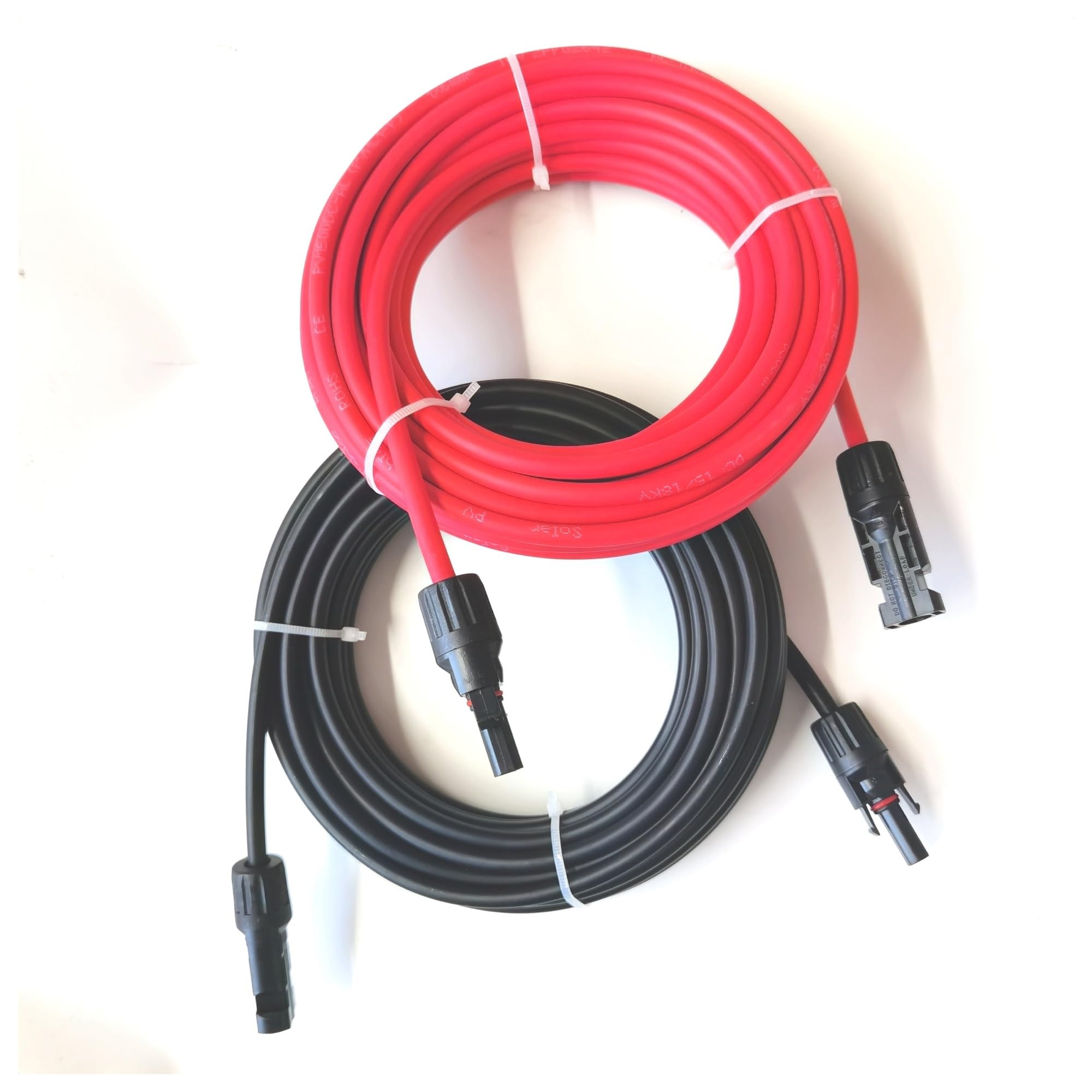 Cable de extensión Solar de Doble Extremo, Rojo y Negro, con Conector de 2 a 10 Metros, 4 mm²/6 mm², for Panel Solar fotovoltaico.(1Pair 6m 263.22 Inch,10 AWG-6mm2)