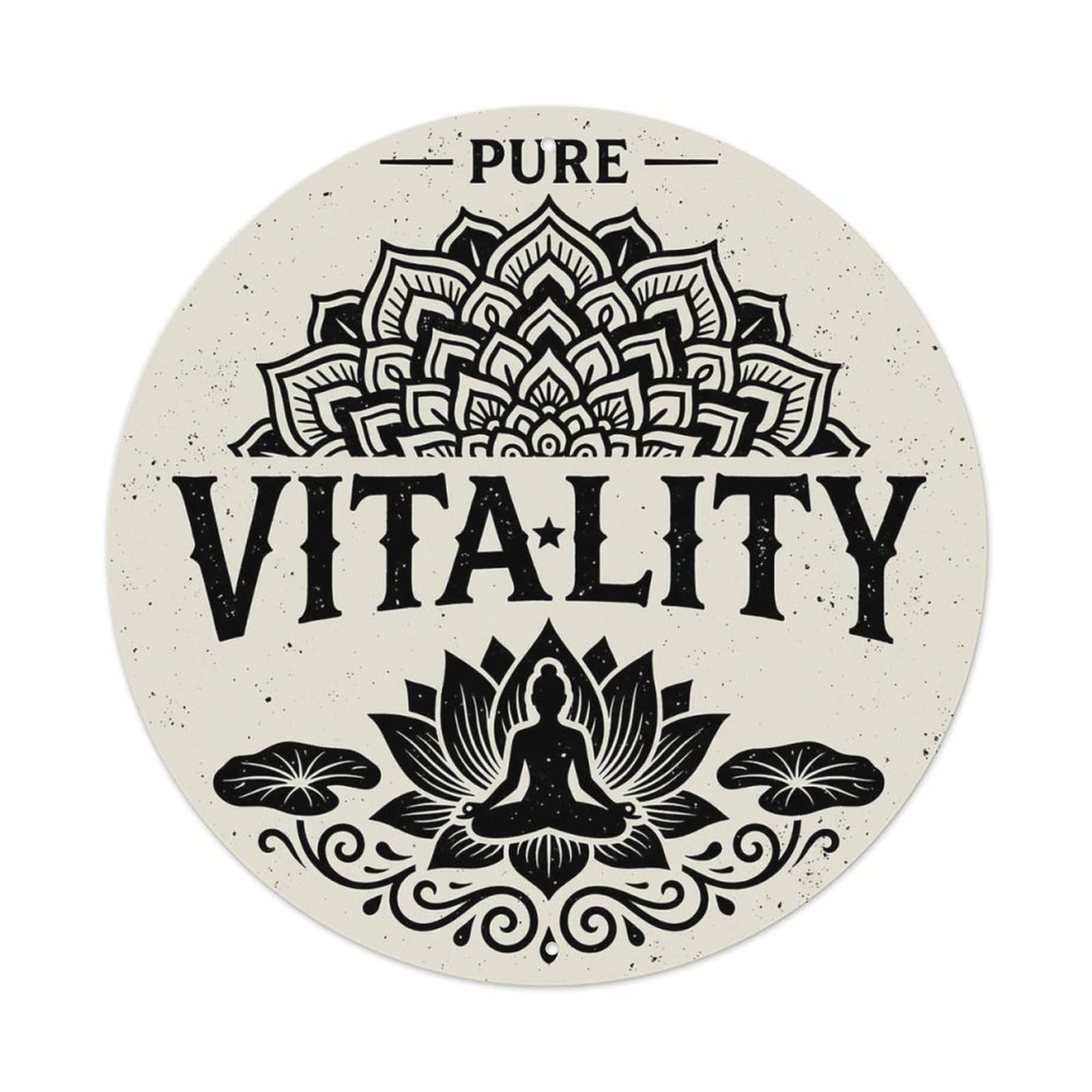 Zen Flower Meditation Den Vitality Metal Tin Sign