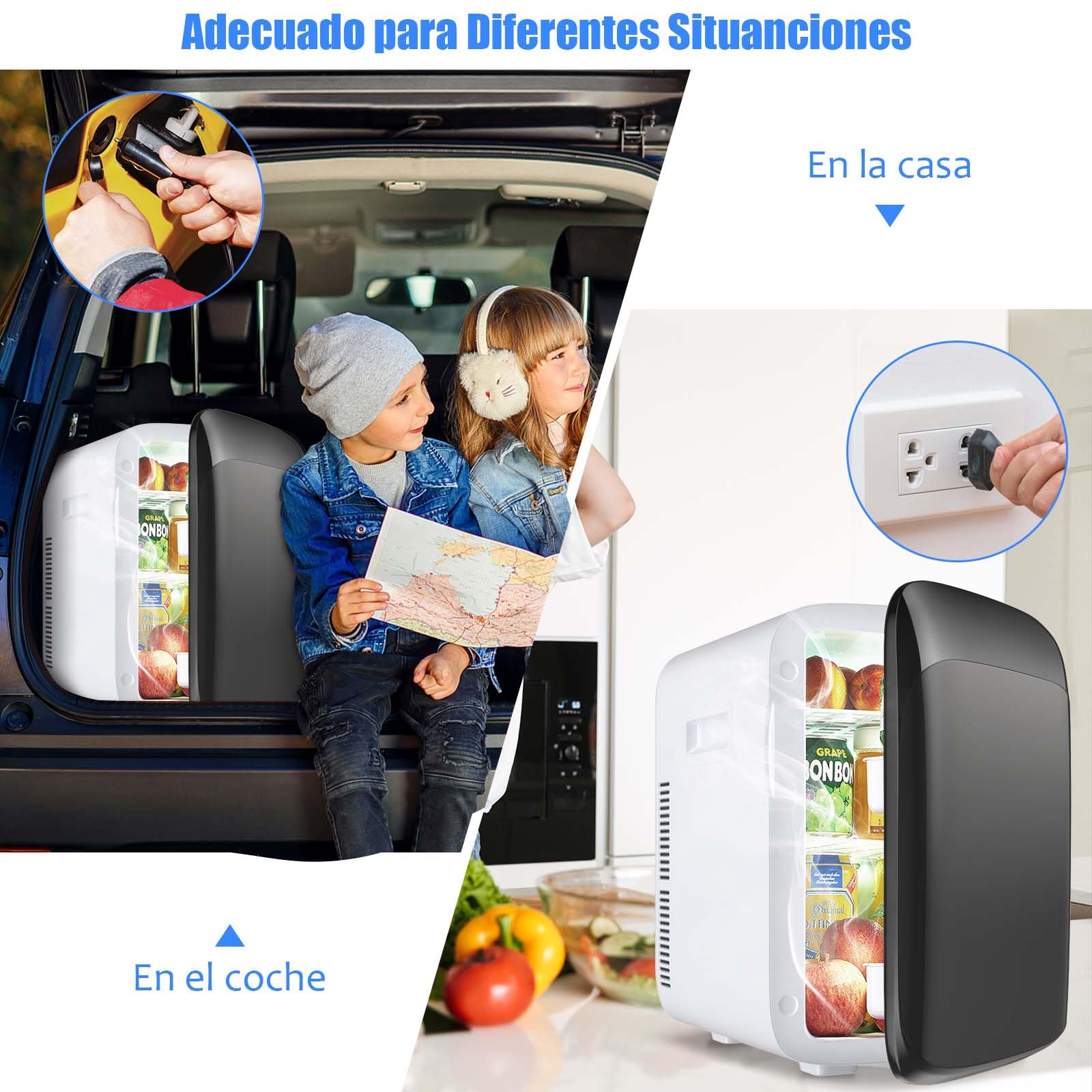 RELAX4LIFE Mini Nevera 15L Portátil -3 ℃ ~ 50 ℃ para Uso Doméstico Automóvil, Mini Nevera Nevera 1 Puerta con Enfriamiento Calefacción para Todas las Estaciones (Black)