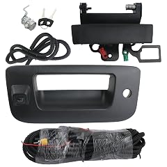 Backup Camera with Tailgate Handle Bezel Trim Lock Cylinder Compatible with 2007-2014 Chevrolet Chevy Silverado GMC Sierra Truck