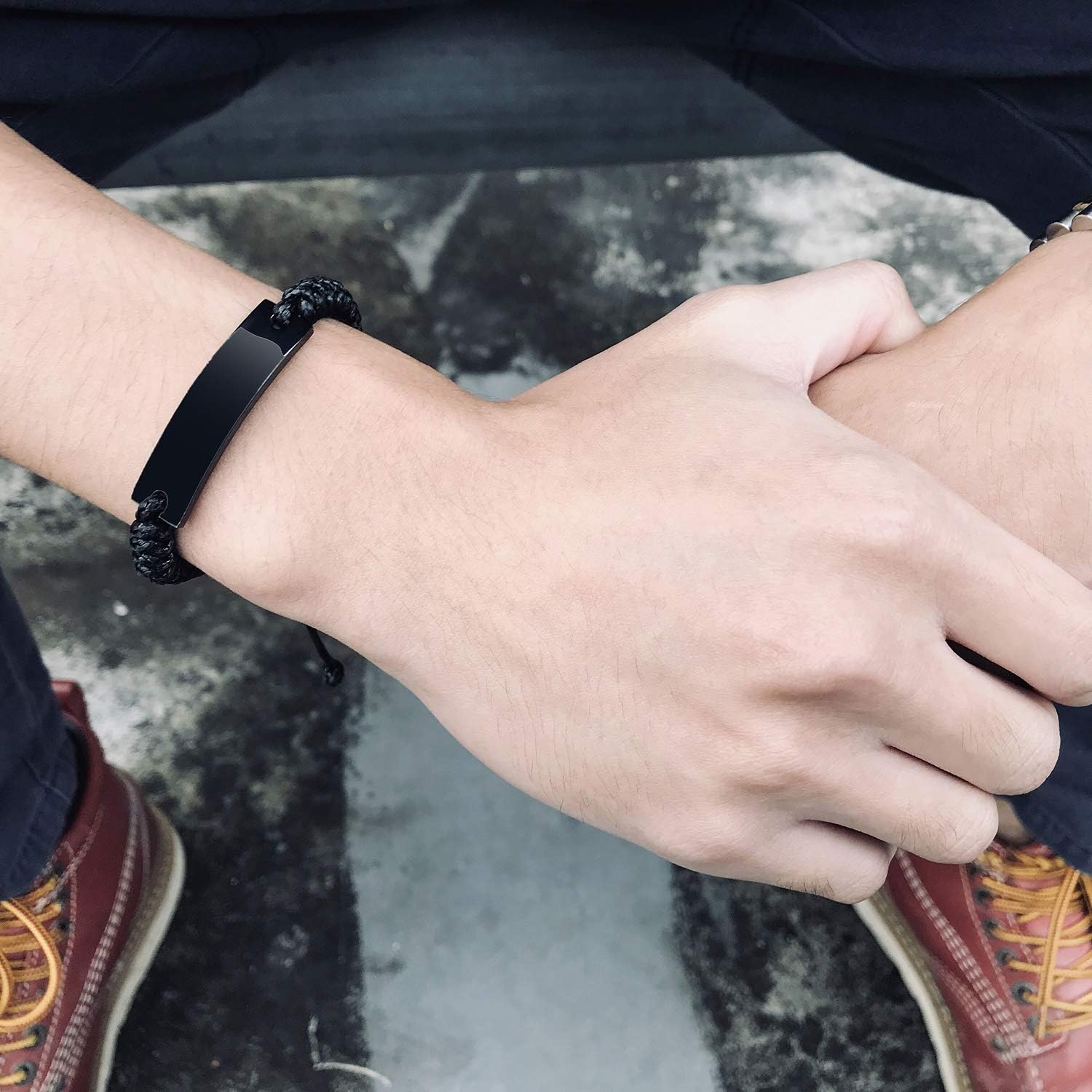 MEALGUET to My Grandson Bracelet Inspirational Message Engraved Adjust Cord Braided ID Bracelet Graduation Birthday Gift to Son from Grandpa - Image 6