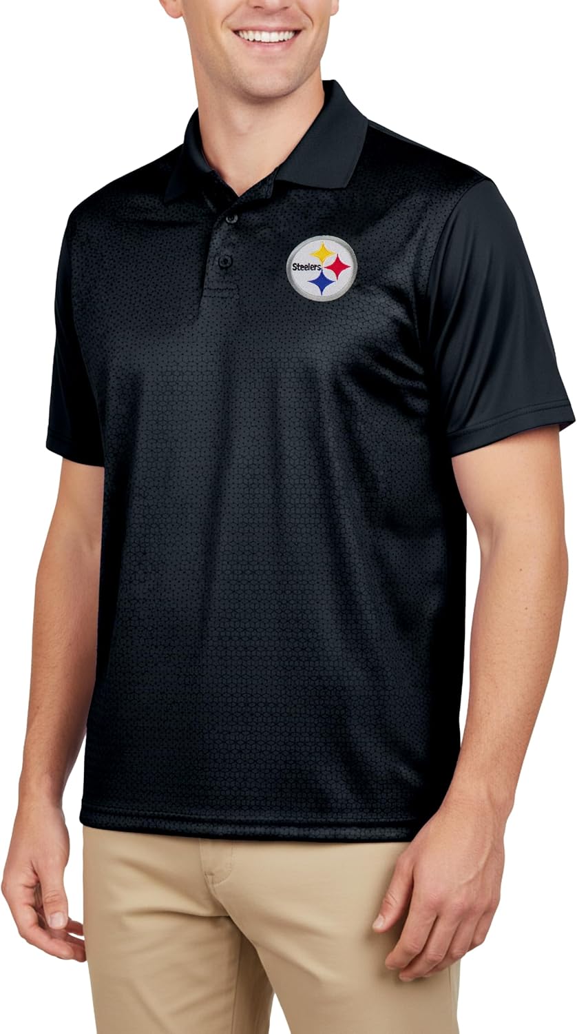 Ultra Game Mens NFL Official Super Soft Quick Dry Jersey Polo Shirt