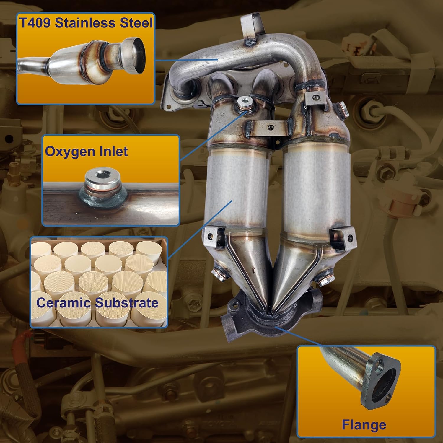 Catalytic Converter Compatible with Toyota RAV4 2001 2002 2003 2.0L l4 Catalytic Convertor (EPA Compliant)