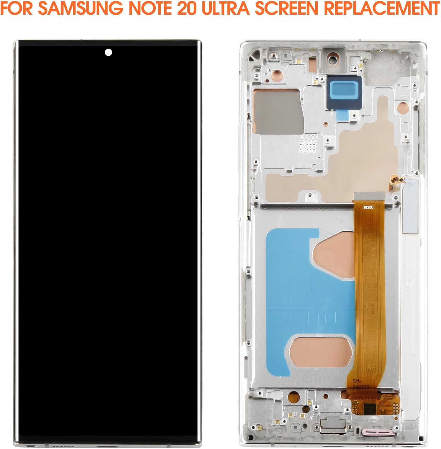 INCELL for Samsung Galaxy Note 20 Ultra Screen Replacement for Display Samsung Note 20 Ultra LCD N985 SM-N986U LCD Digitizer Touch Assembly Repair Kits with Silver Frame(Not Fingerprint)