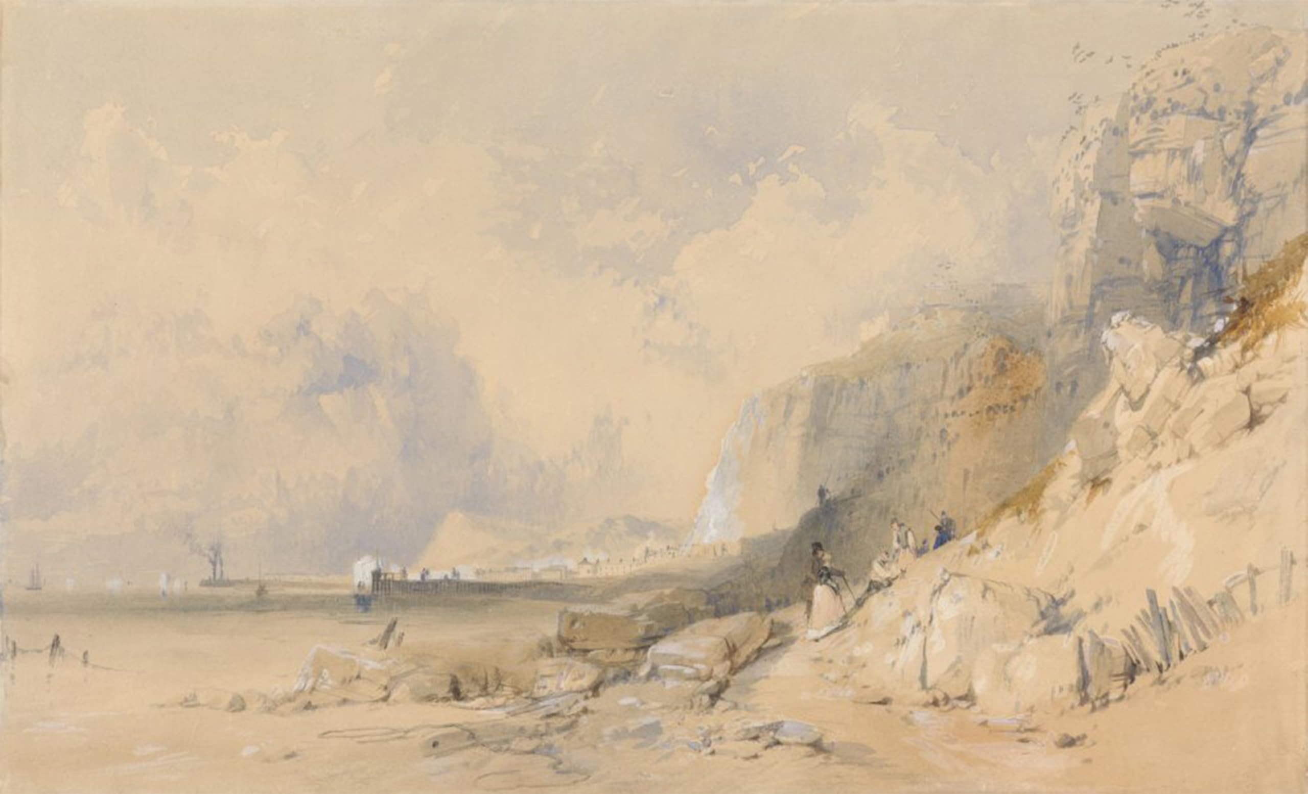 POSTERIIk Famous Animal Posters Vintage Picture Figures on a Cliff Path Near Dover by Baker Pyne Modern Wall Decor for Home Decor 60x90cm