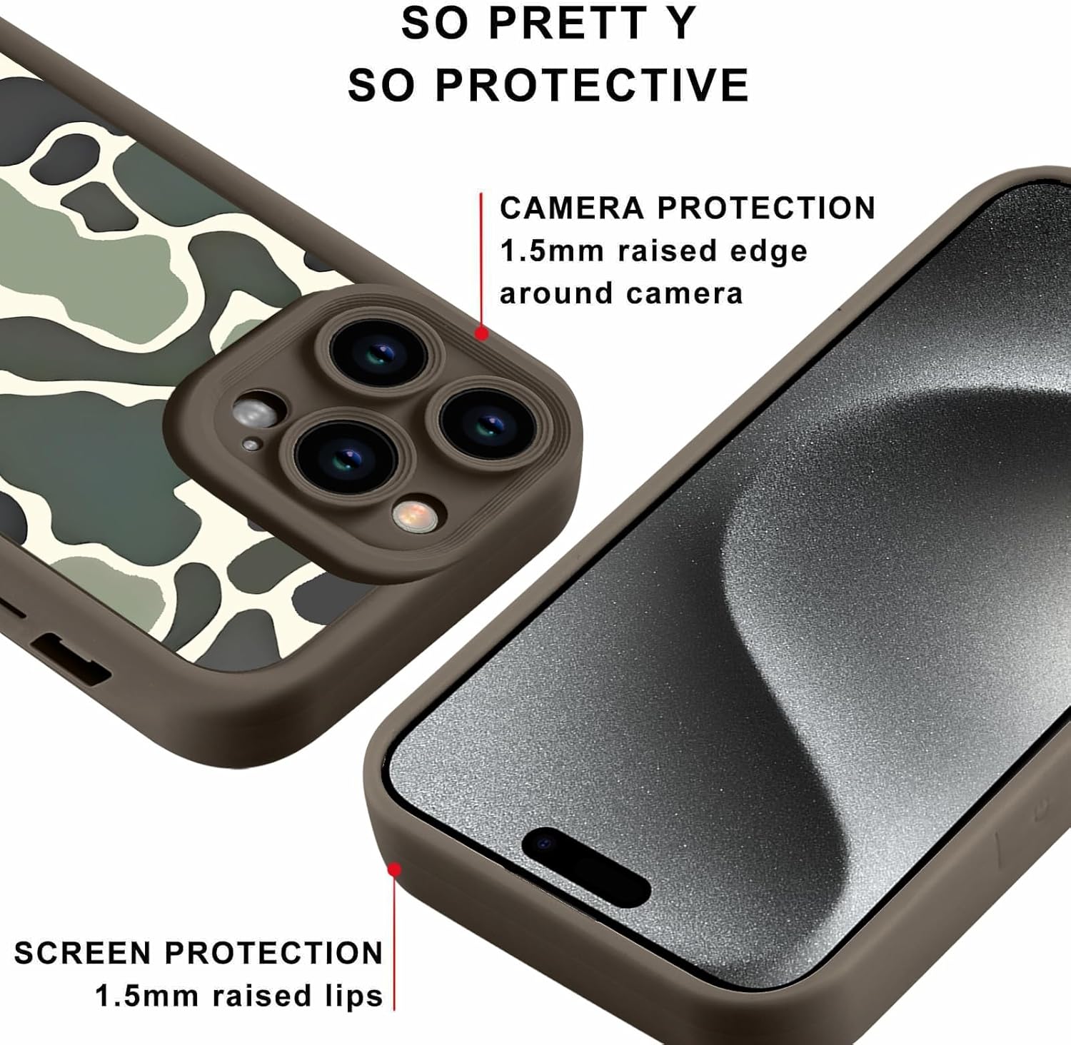 Camo Phone Case for iPhone 16 Pro 6.3",Cool Leopard Print Cases Unique Cheetah Tortoise Design Pattern for Men Boys Teens,Soft TPU Brown Shockproof Lens Protection Cover for iPhone 16 Pro - Image 2