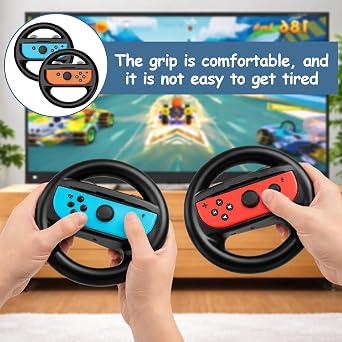 BaZuyunMd 2 Lenkräder für Nintendo Switch und OLED Racing Wheels Controller-Zubehör für Mario Kart 8 Deluxe Schwarz