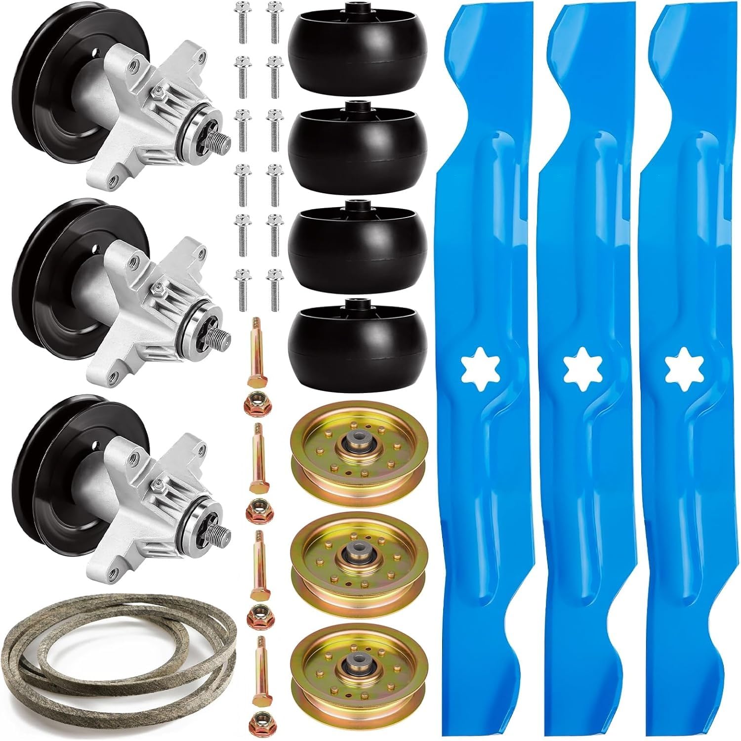 Photo 1 of * missing parts
PARTIAL  SET --- ILONPA (3 Pack) Spindle for MTD Cub Cadet Troy Bilt 618-04125A, 618-04126A, 918-04125B, 918-04126, 918-04126B, 618-04126, 918-04126A and 918-04125A Toro 112-0370 i1050 GT2100 GT2200 LX500